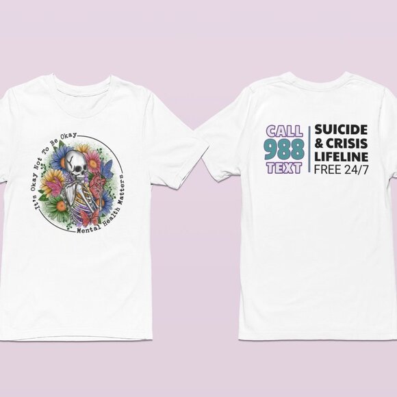 NWT MPULSIVE DESIGNS It's Okay Not To Be Okay  w/988 on back ADULT UNISEX - Picture 3 of 9